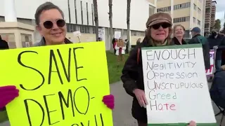 Live at a Protest Against US Military Actions in Venezuela