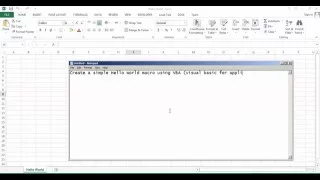 Excel Hello World messege - VBA create macro