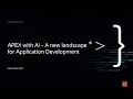 APEX with AI - A new landscape for Application Development