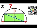 Can you find the diagonal length X Semicircle