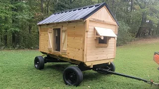 The Perfect Little Mobile Chicken Coop - Made From An Old Hay Wagon