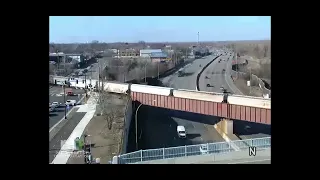 Eastbound CP manifest train at Minneapolis MN on MNDOT traffic cameras