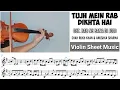 Lagu Free Sheet || Tujh Mein Rab Dikhta Hai - Ost Rab Ne Bana Di Jodi || Violin Sheet Cover