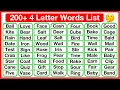200 Four Letter Words List Phonics lesson Reading Words Lesson Learn with examples