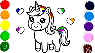 Aprende a pintar rápido: Unicornio de colores para niños