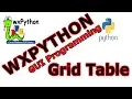 wxPython GUI - Creating Grid Table Part One