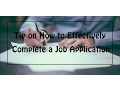 How to Complete a Job Application