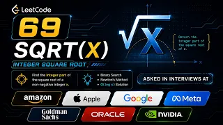 LeetCode 69 Sqrt x Binary Search Explained Amazon Google Apple Interview Question