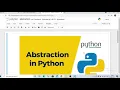 Abstraction in Python Abstract Base Class Abstract Class Abstract method abstractmethod