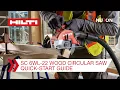 Hilti Nuron SC 6WL-22 Cordless Wood Circular Saw - Quick Start Guide