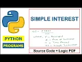 Python program to calculate Simple Interest