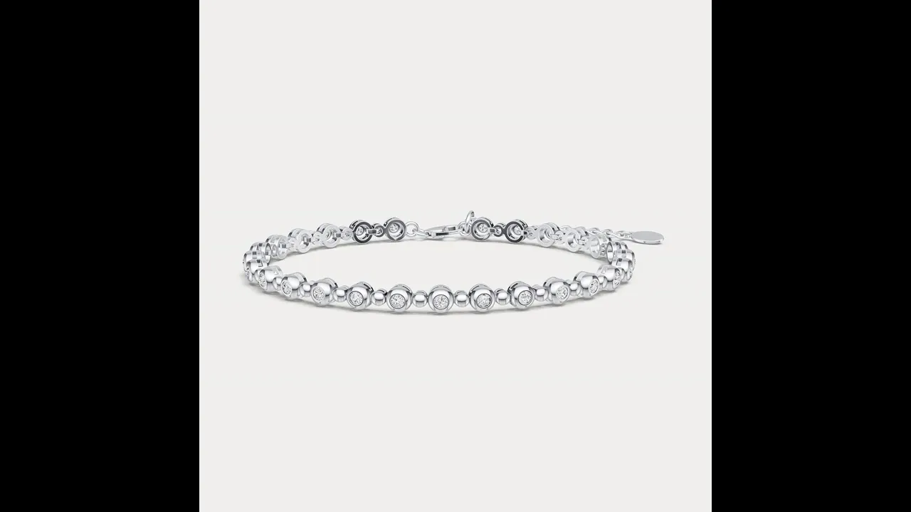 1 CTW Bezel Set Lab-Grown Diamond Eternity Tennis Bracelet in Sterling Silver