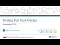 Finding Full Text Articles