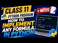 Class 11 Python Program How to Implement Any Formula in Python