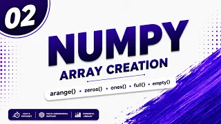 02 NumPy Array Creation Functions in Python arange zeros ones full empty