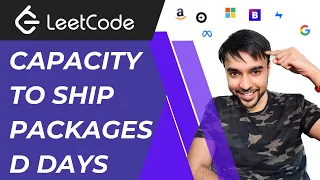 Capacity to Ship Packages Within D Days LeetCode 1011 Full Solution with visuals and animations