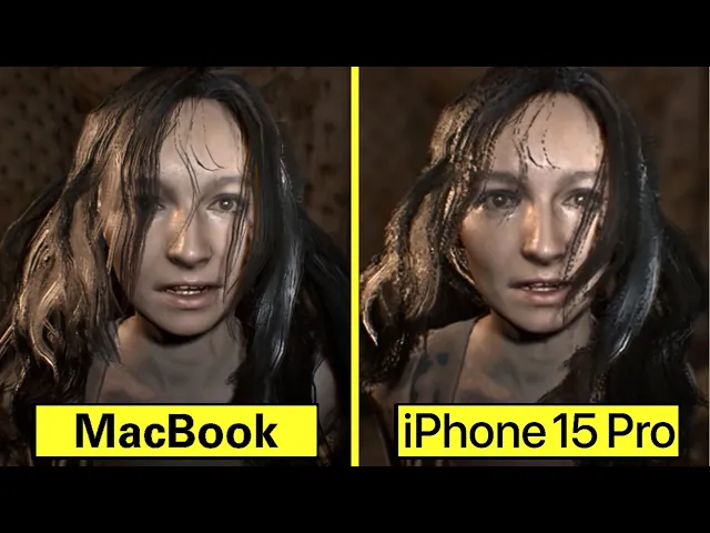 Resident Evil 7 MacBook Pro M2 vs iPhone 15  Pro Graphics Comparison