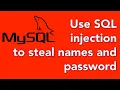 10 Use SQL injection attack to get username and passwords