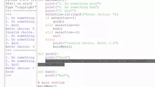 20 Creating a menu-based program using functions in Python