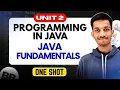 JAVA UNIT 2 ONE SHOT Fundamentals OOPs Exception Applet