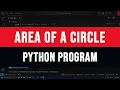 Learn How to Write a Python Program to Find Area and Perimeter of a Circle radius user input