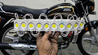 Coin led light fitting | how to install coin light for splendor bike | bs6 | led light fitting 