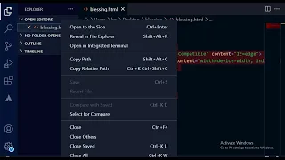 How to save html file in VScode and open in Browser
