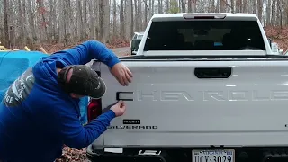 How to install 2022 Chevy Silverado tailgate decal letters the easy and correct way 2500