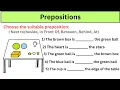 Prepositions Simple Explanation with Pictures Practice Test