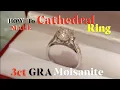 How to Make Cathedral Setting 18k WG 3ct GRA Moisanite wd titus Tatak LG vid
