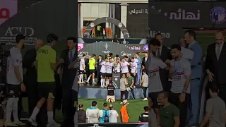 احتفالات لاعبي الزمالك بكأس مصر 