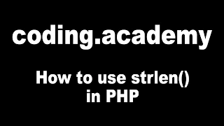 PHP for Beginners How to use strlen in PHP