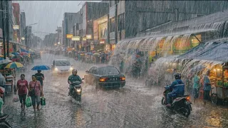 EXTREME WEATHER IN INDONESIA A BEAUTIFUL VILLAGE UNDER A MASSIVE STORM