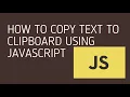 Copy and PasteText To Clipboard using Clipboard js