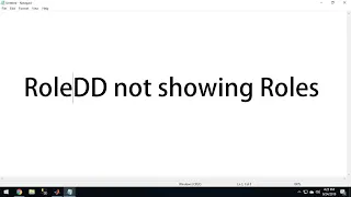 RoleDD Error Resolution Roles not showing Lecture 6 SMS