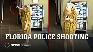 Elderly woman fatally shot after opening fire in police department