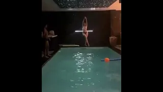 Georgina And Ronaldo Jr Swimming 