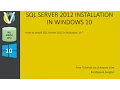 SQL Server 2012 Installation in Windows 10