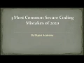 3 Most Common Secure Coding Mistakes of 2020