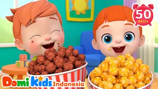 🍿 Popcorn Ceria 🎵 Lagu Anak Makanan Lucu Belajar Mengenal Makanan | Domi Kids Lagu Indonesia