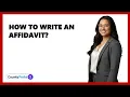 How To Write An Affidavit