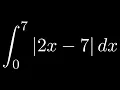 Definite Integral with Absolute Value 2x - 7 from 0 to