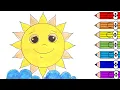 Sun Painting and Coloring for Kids Sun Colouring pictures Learn Coloring colouring pages