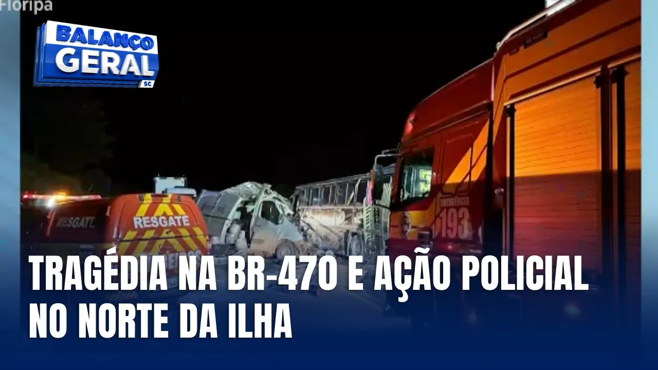 Acidente fatal na BR-470 e apreensão de drogas no Norte da Ilha