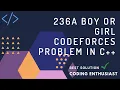 236A Boy or Girl codeforces problem in c Boy or Girl codeforces solution codeforces beginners