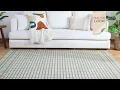Gareth Olive Grid Area Rug