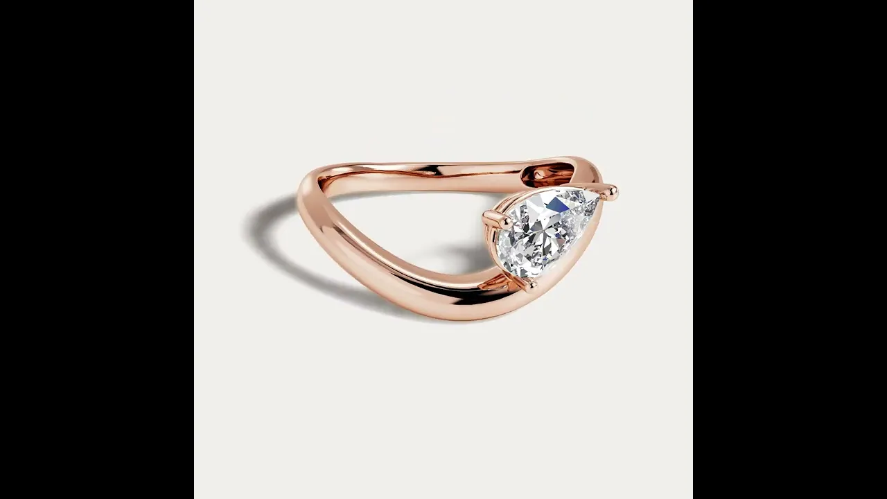 Nina丨Prong Pear Lab Grown Diamond Wave Ring