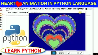 HEART ANIMATION IN PYTHON PROGRAMMING Heart Drawing in Python Language Learn Python Programming