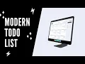 Modern Todo List Application HTML CSS JavaScript Part 1 of 3