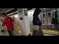 Brighton Beach bound R211 B Manhattan bound R46 Q trains at Atlantic Ave Barclays Center